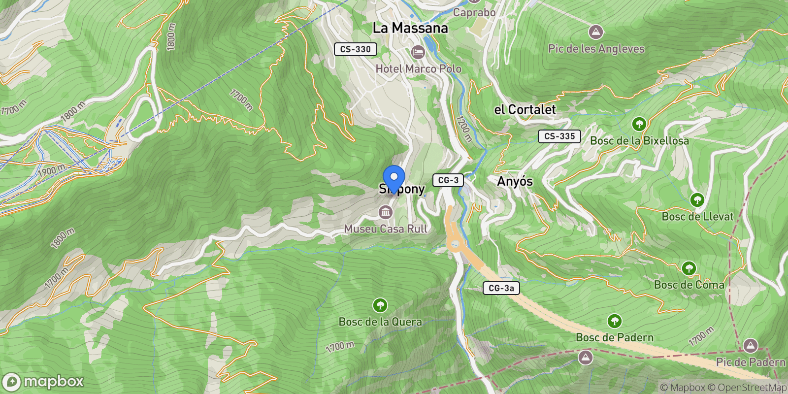 Map showing Carrer Major, Sispony, Sispony, Sispony, La Massana, Andorra.