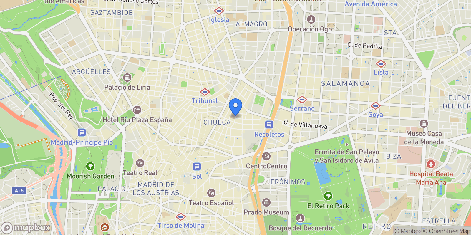 Map showing Luis de Gongora, Madrid, Madrid, Madrid, Centro, Madrid, Spain.