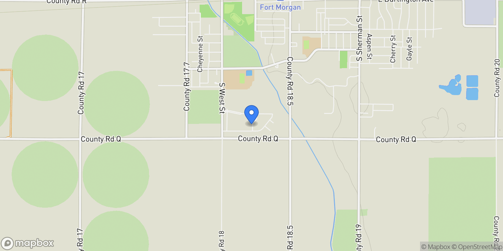 Map showing 1141 S Deuel Street, Fort Morgan, CO 80701, Fort Morgan, Colorado, United States.