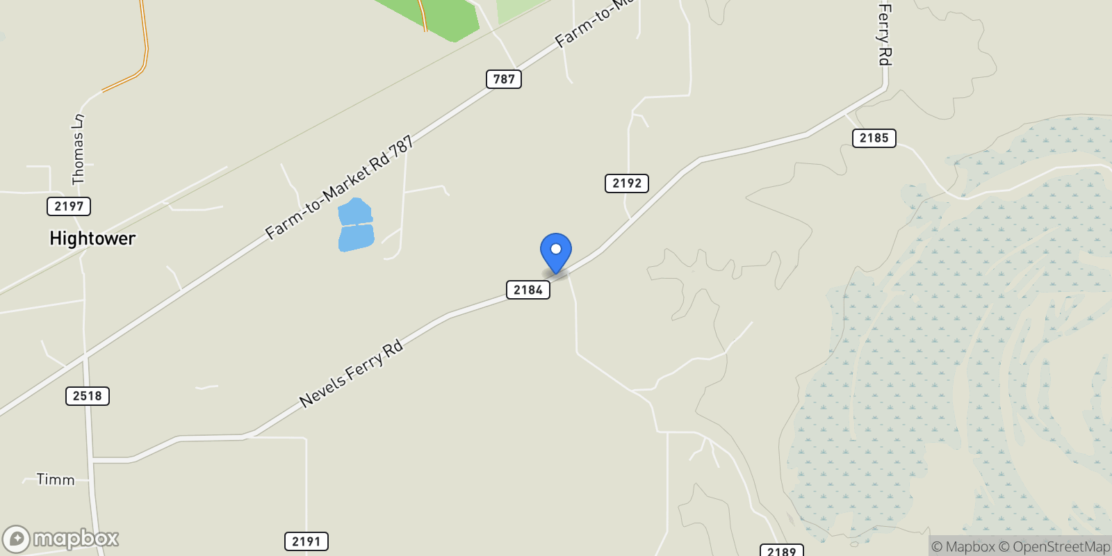 Map showing TBD 42 acres County Road 2184, Cleveland, TX 77327, Cleveland, Texas, United States.