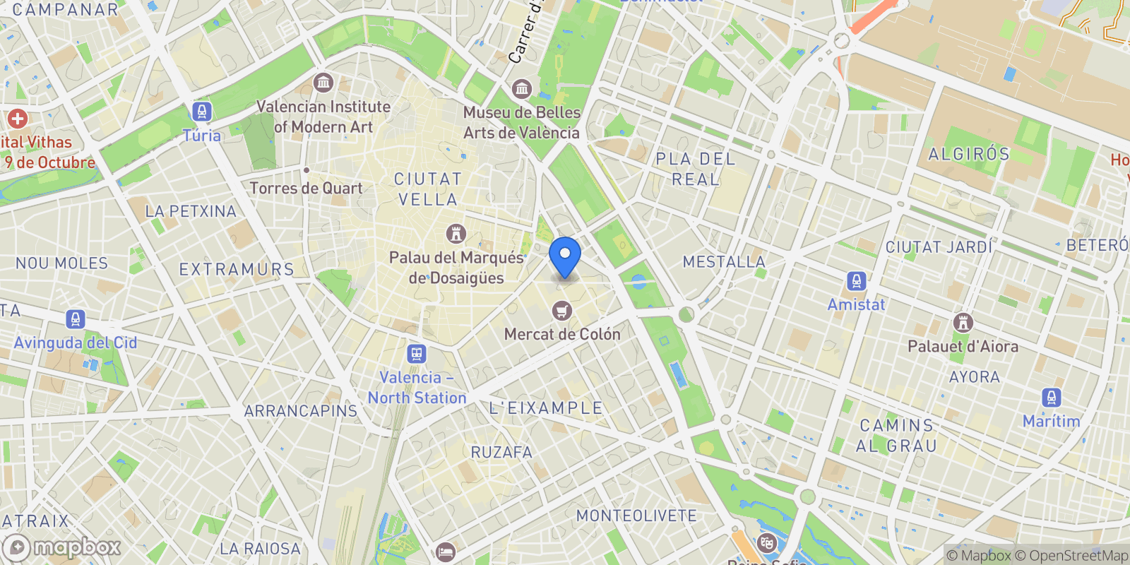 Map showing Sorni, Valencia, Valencia, Valencia, l'Eixample, Valencia, Spain.