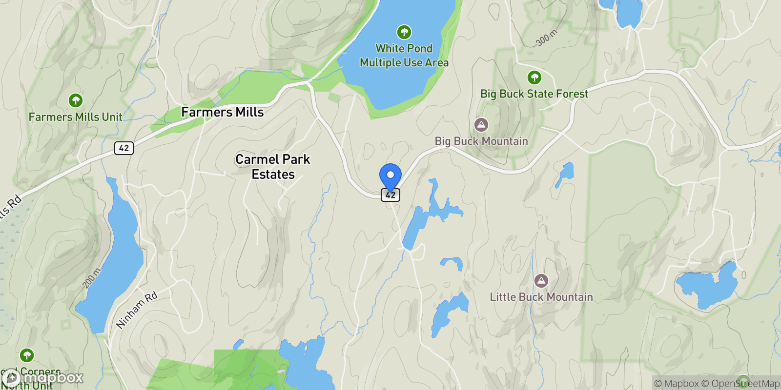 Map showing Farmers Mills Road, Carmel Hamlet, New York, United States.