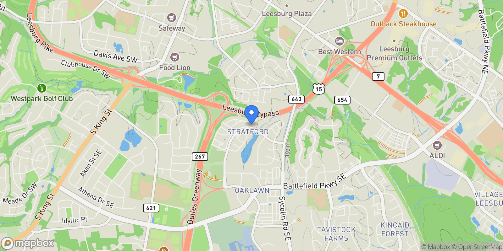 Map showing 316 Baish Drive SE, Leesburg, VA 20175, Leesburg, Virginia, United States.