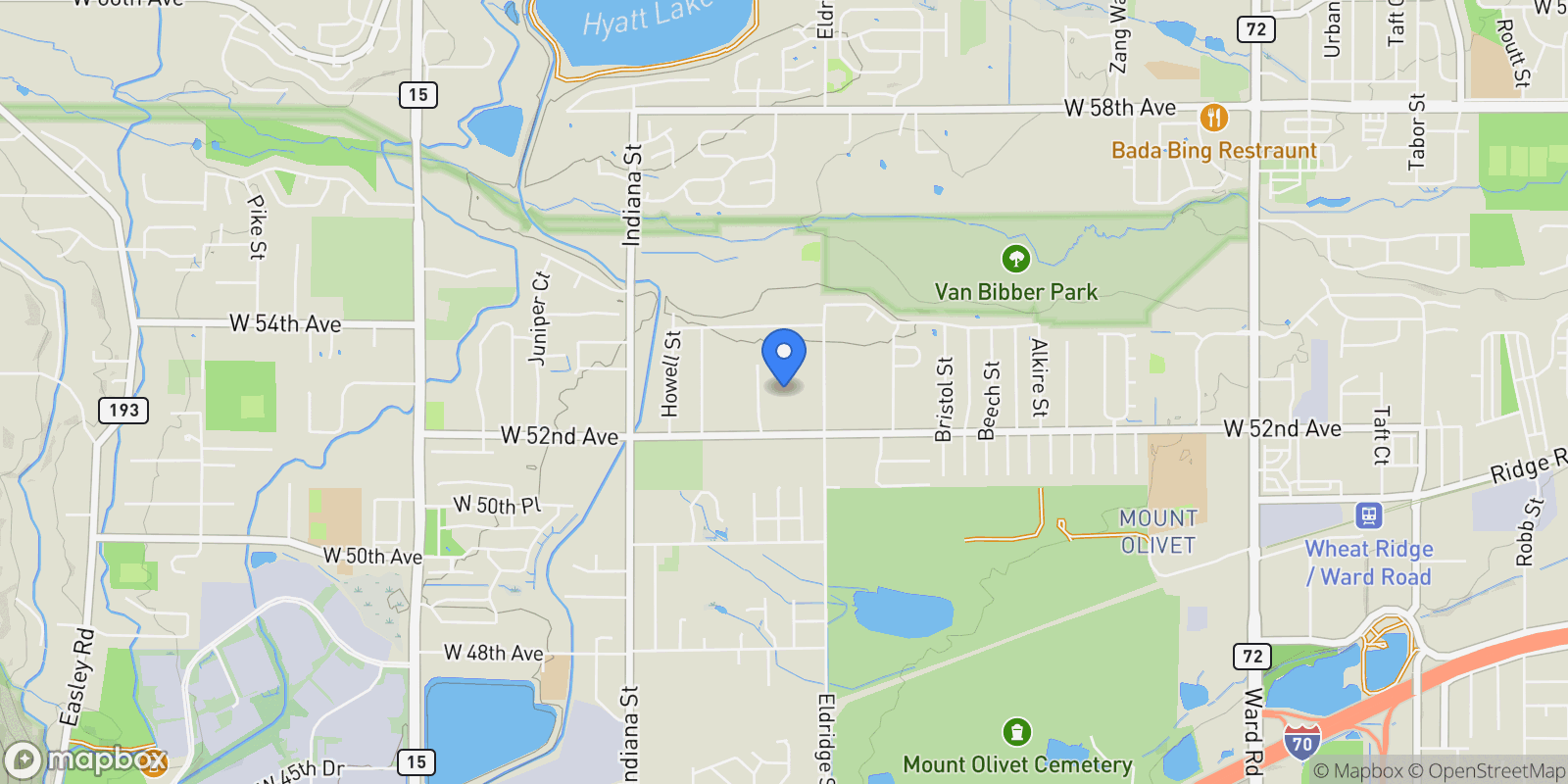 Map showing 5287 Flora Way, Arvada, CO 80002, Arvada, Colorado, United States.