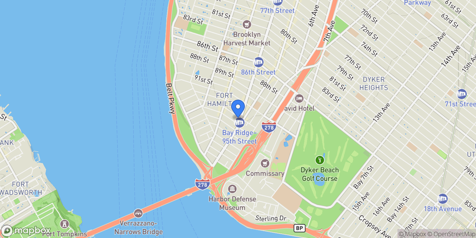 Map showing -9406 4th Avenue, New York, New York, United States.