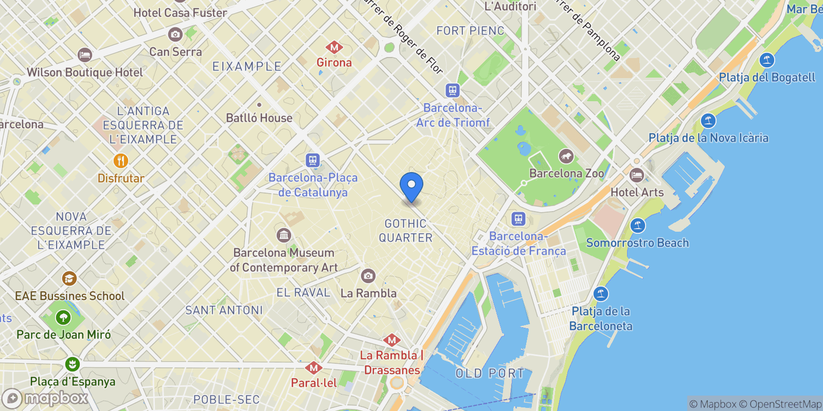 Map showing Via Laietana, Barcelona, Barcelona, Barcelona, Ciutat Vella, Barcelona, Spain.