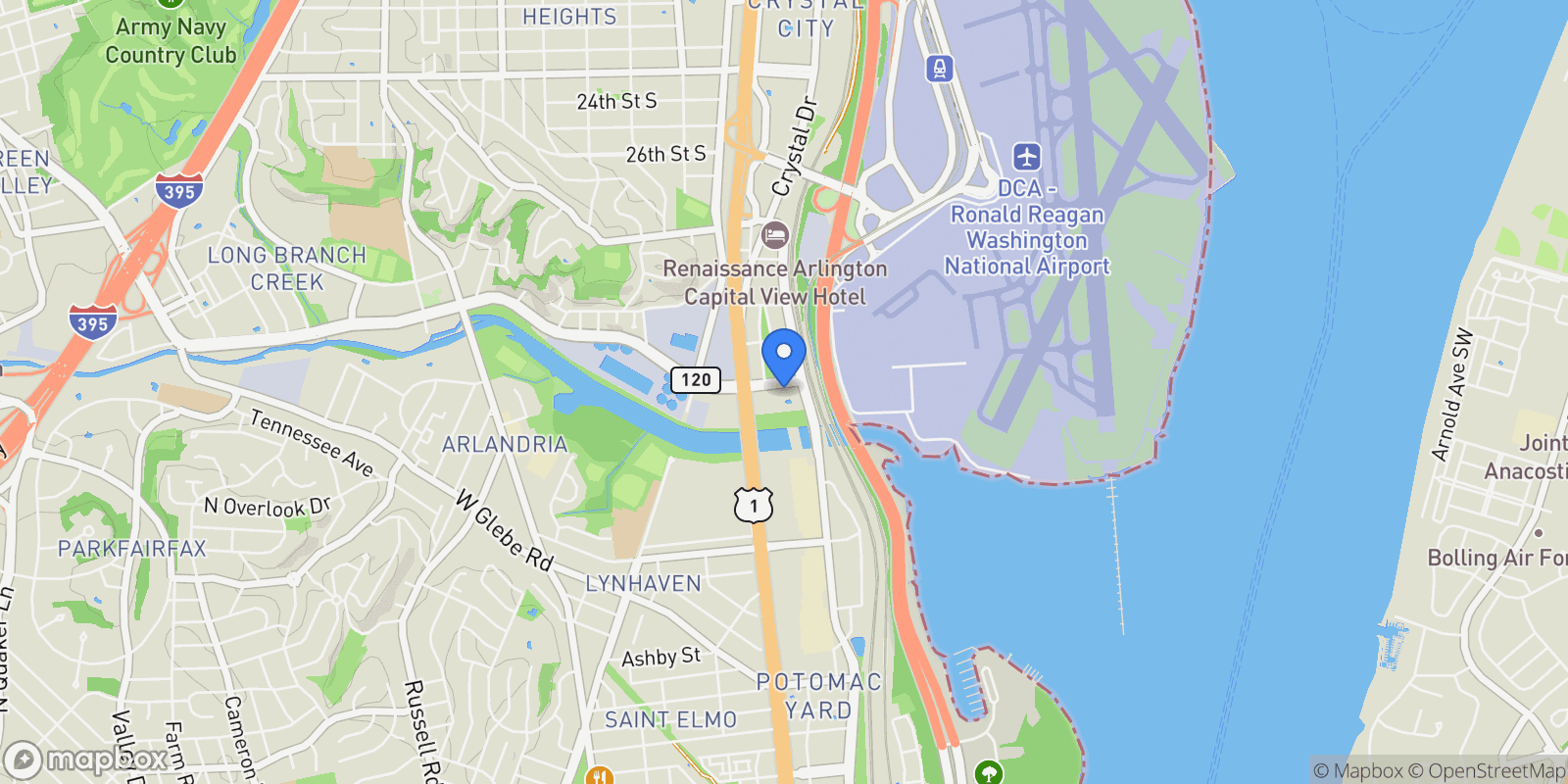 Map showing 3650 S Glebe Road Unit# 1050, Arlington, VA 22202, Arlington, Virginia, United States.
