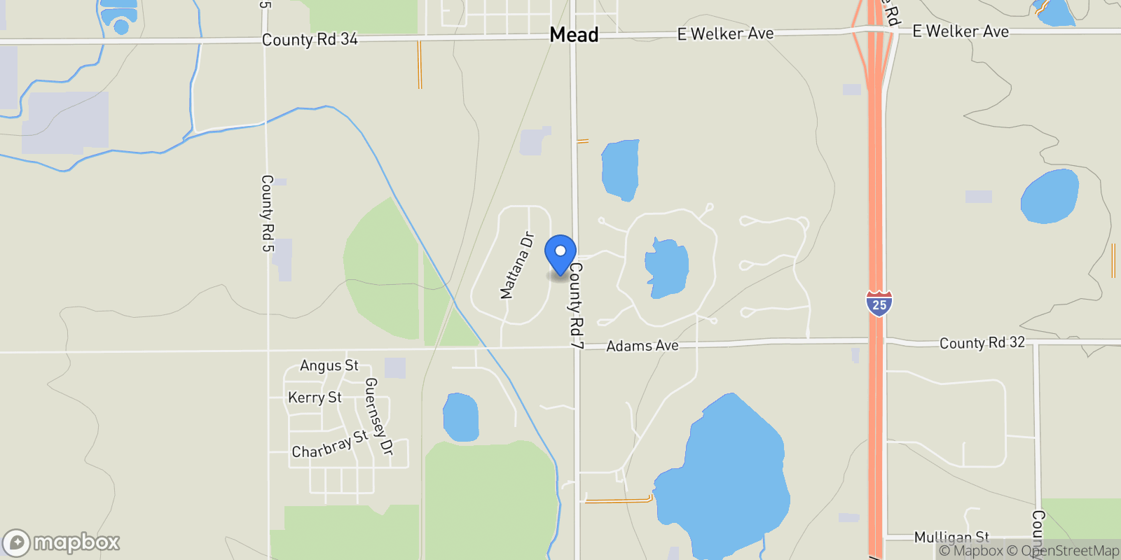 Map showing 15261 Ypsilon Circle, Mead, CO 80542, Mead, Colorado, United States.