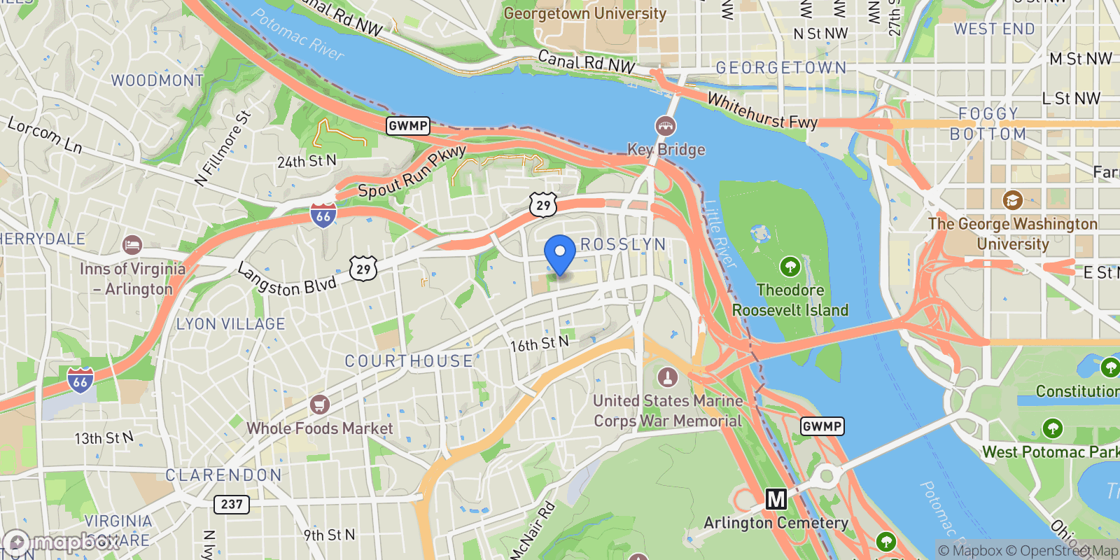 Map showing 1781 N Pierce Street Unit# 1201, Arlington, VA 22209, Arlington, Virginia, United States.