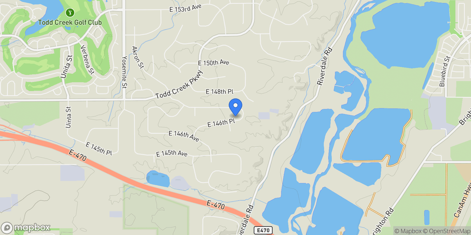 Map showing 10305 E 146th Place, Brighton, CO 80602, Brighton, Colorado, United States.