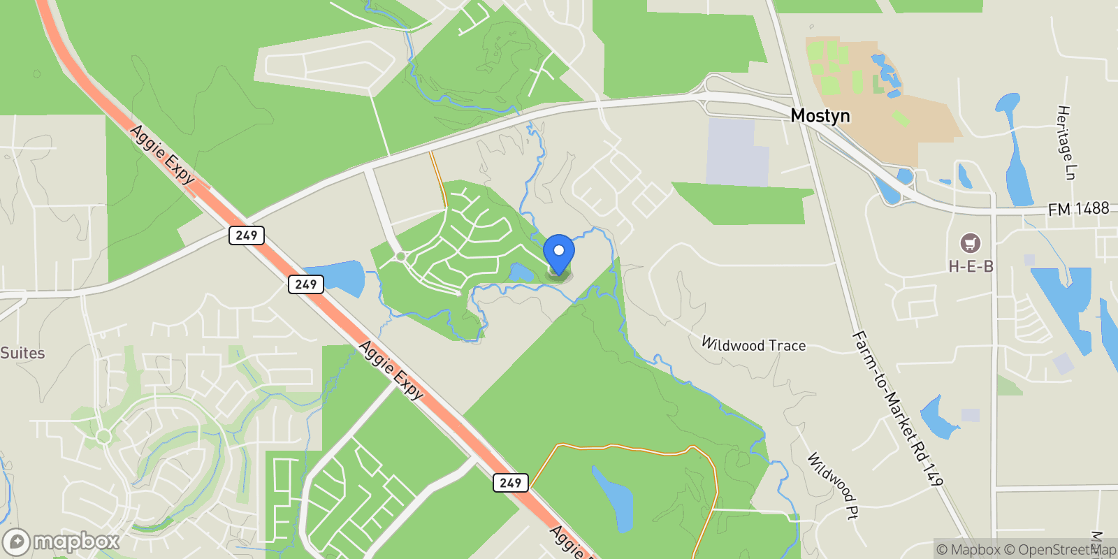 Map showing 30 Arctic Tern Circle, Magnolia, TX 77354, Pinehurst, Texas, United States.