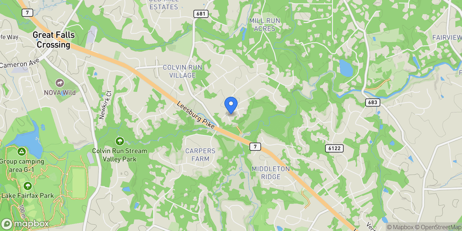 Map showing 9907 Hessick Court , Great Falls, VA 22066, Great Falls, Virginia, United States.