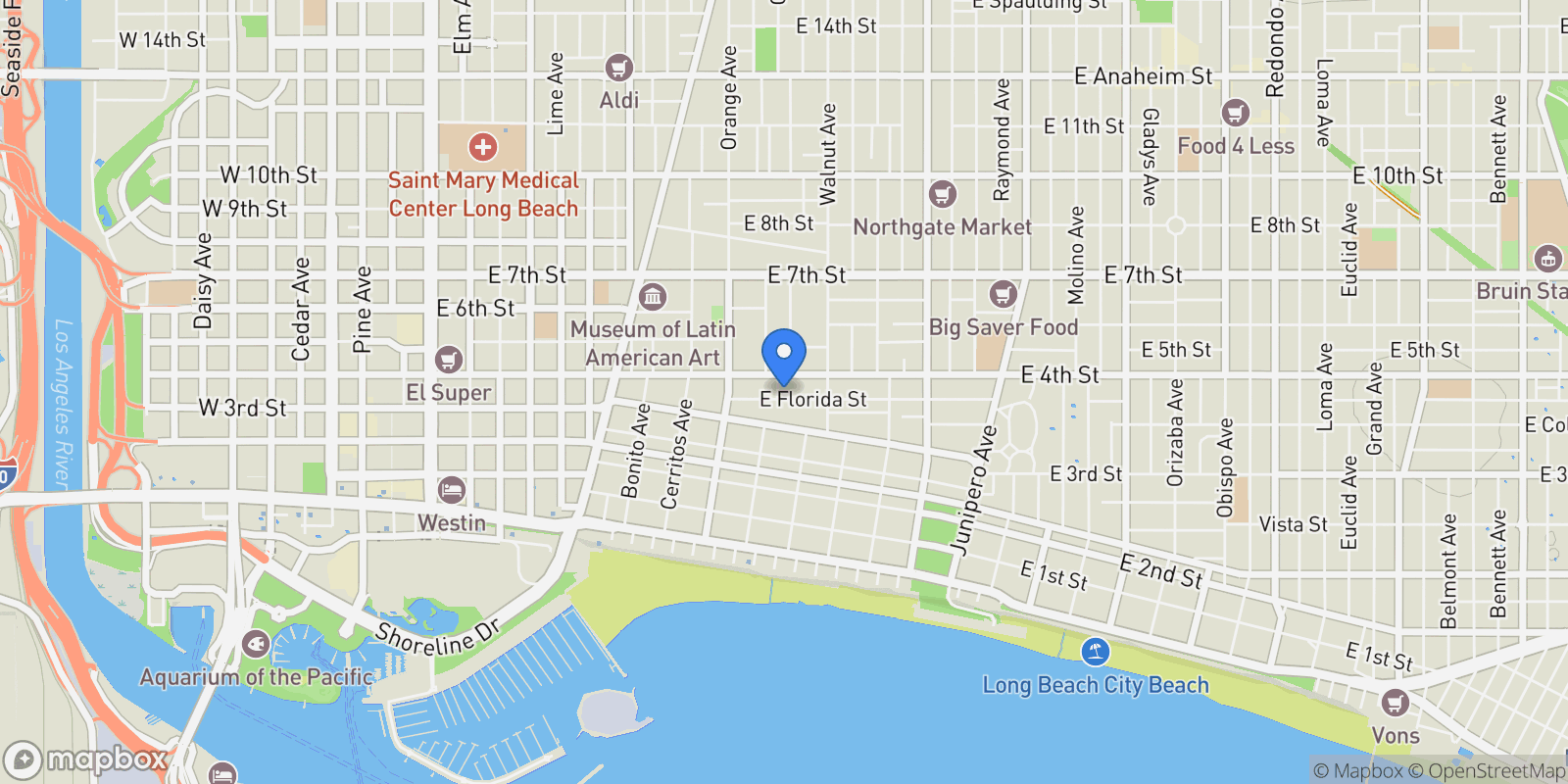 Map showing 350 Tile Avenue, Signal Hill, California, United States.