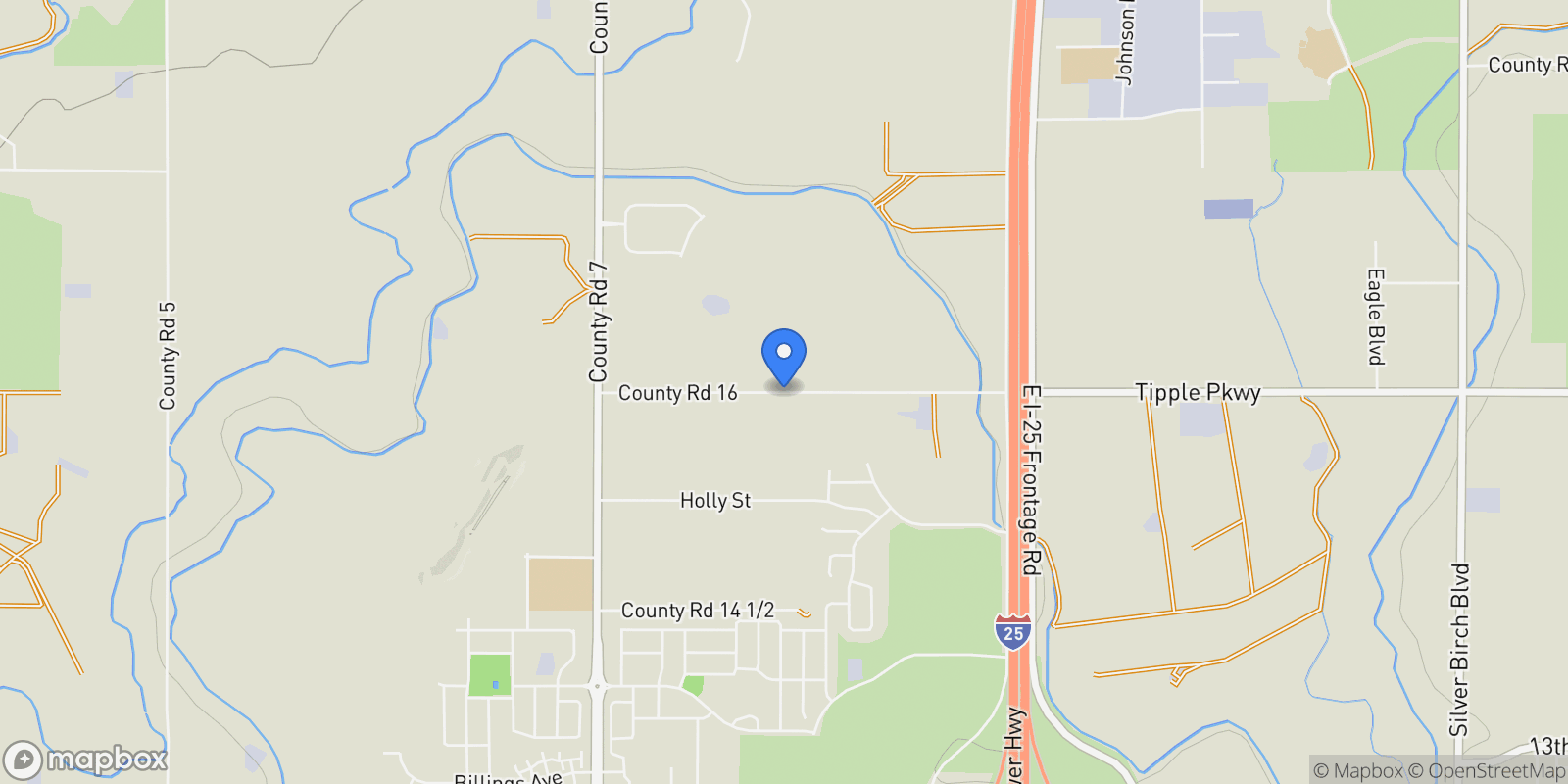 Map showing 3452 Tipple Parkway, Erie, CO 80516, Erie, Colorado, United States.