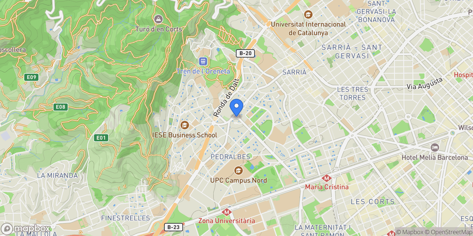 Map showing Panamá, Barcelona, Barcelona, Barcelona, les Corts, Barcelona, Spain.