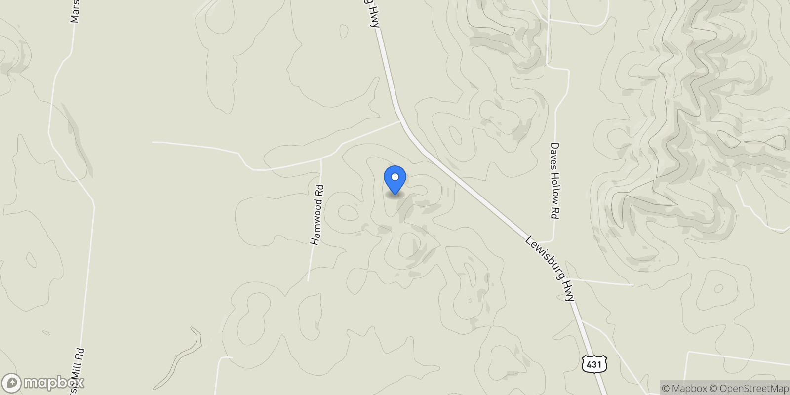Map showing 2512 Lewisburg Highway , Fayetteville, TN 37334, Fayetteville, Tennessee, United States.