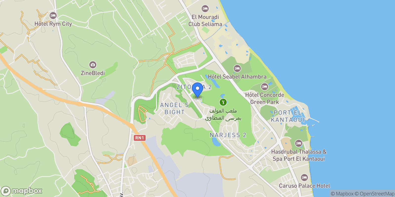 Map showing Hammam Sousse, Sousse, Tunisia.