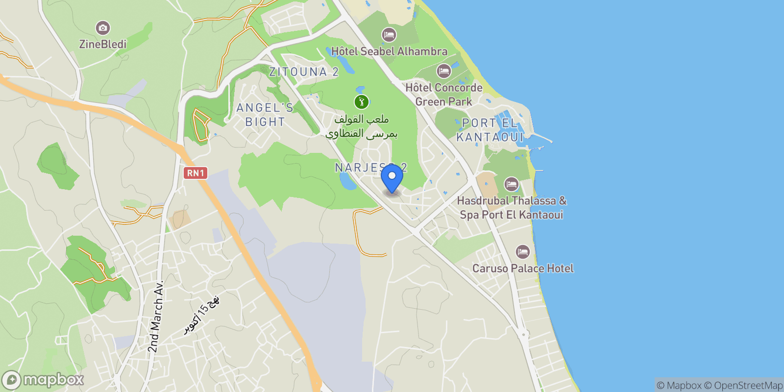 Map showing Hammam Sousse, Sousse, Tunisia.