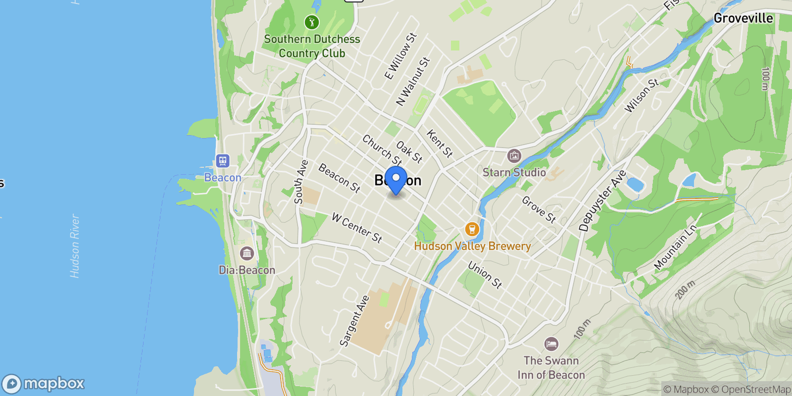 Map showing 13 Henry Street #1, Beacon, New York, United States.