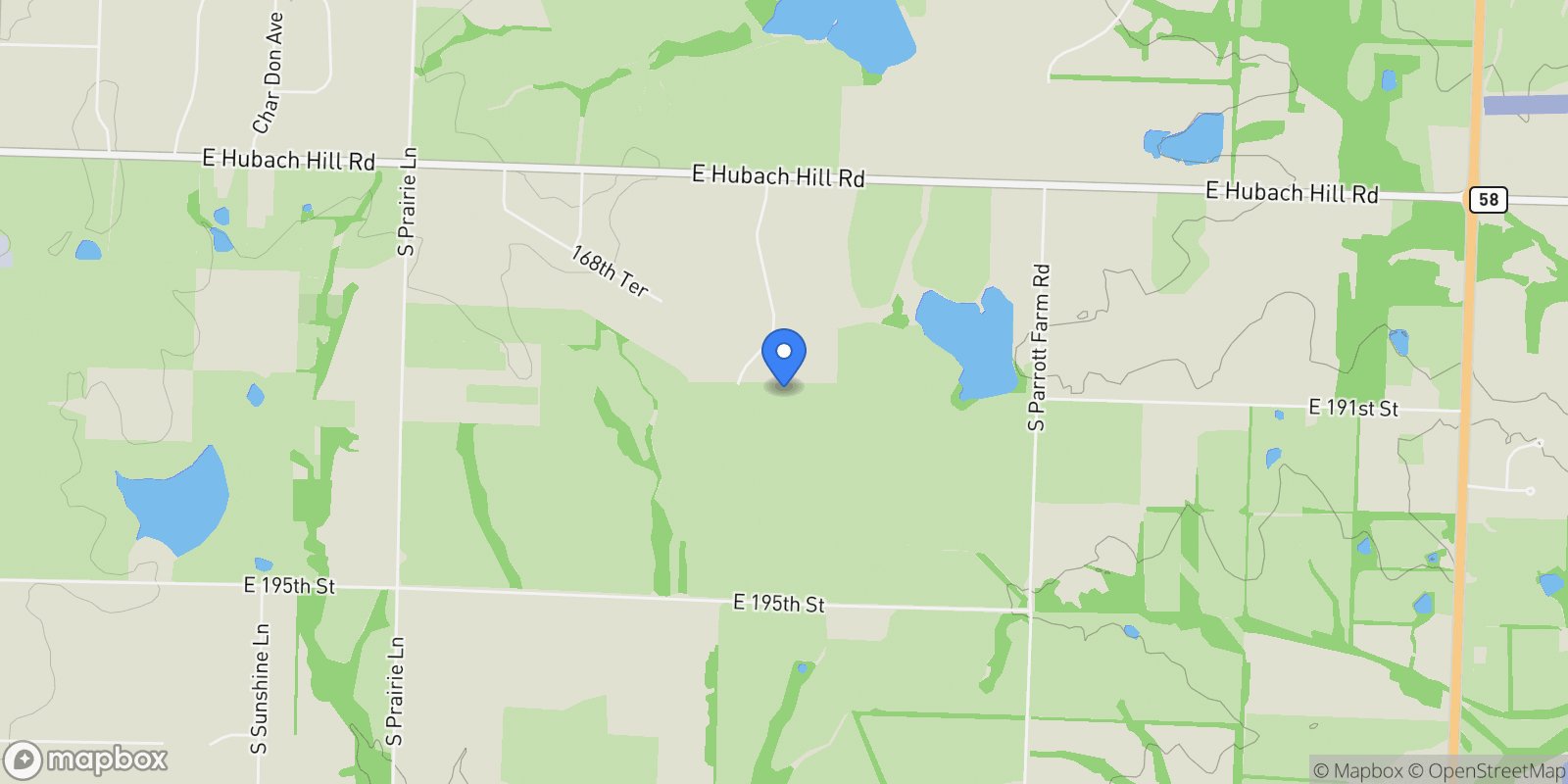 Map showing 18902 Bella Terra Road, Raymore, Missouri, United States.