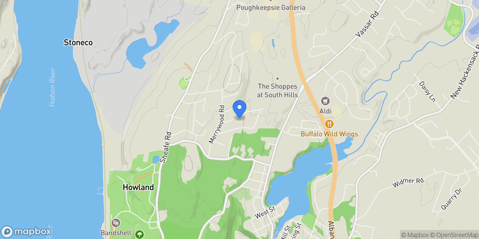Map showing 14 Old English Way, Wappingers Falls, New York, United States.