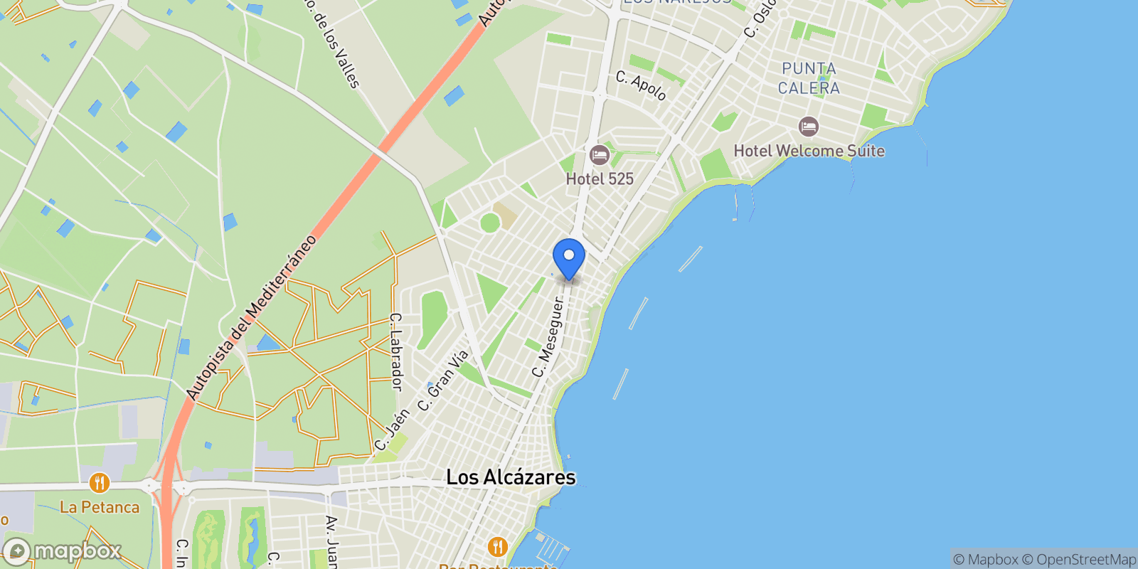 Map showing Los Alcazares, Los Alcazares, Murcia, Los Alcazares, Los Alcazares, Region of Murcia, Spain.