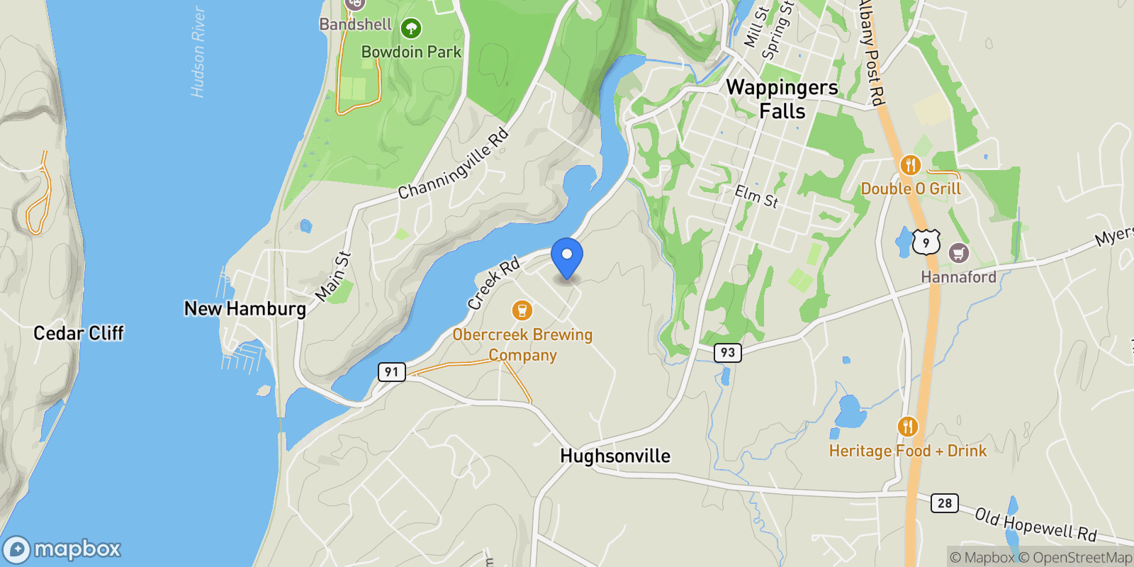 Map showing 7 Connor Road, Wappingers Falls, New York, United States.