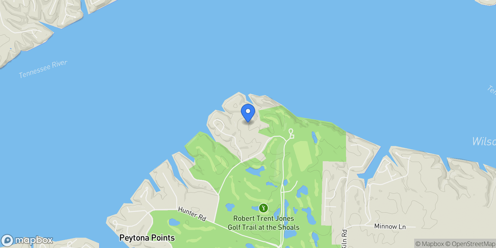 Map showing 721 Three Point Road , Muscle Shoals, AL 35661, Muscle Shoals, Alabama, United States.