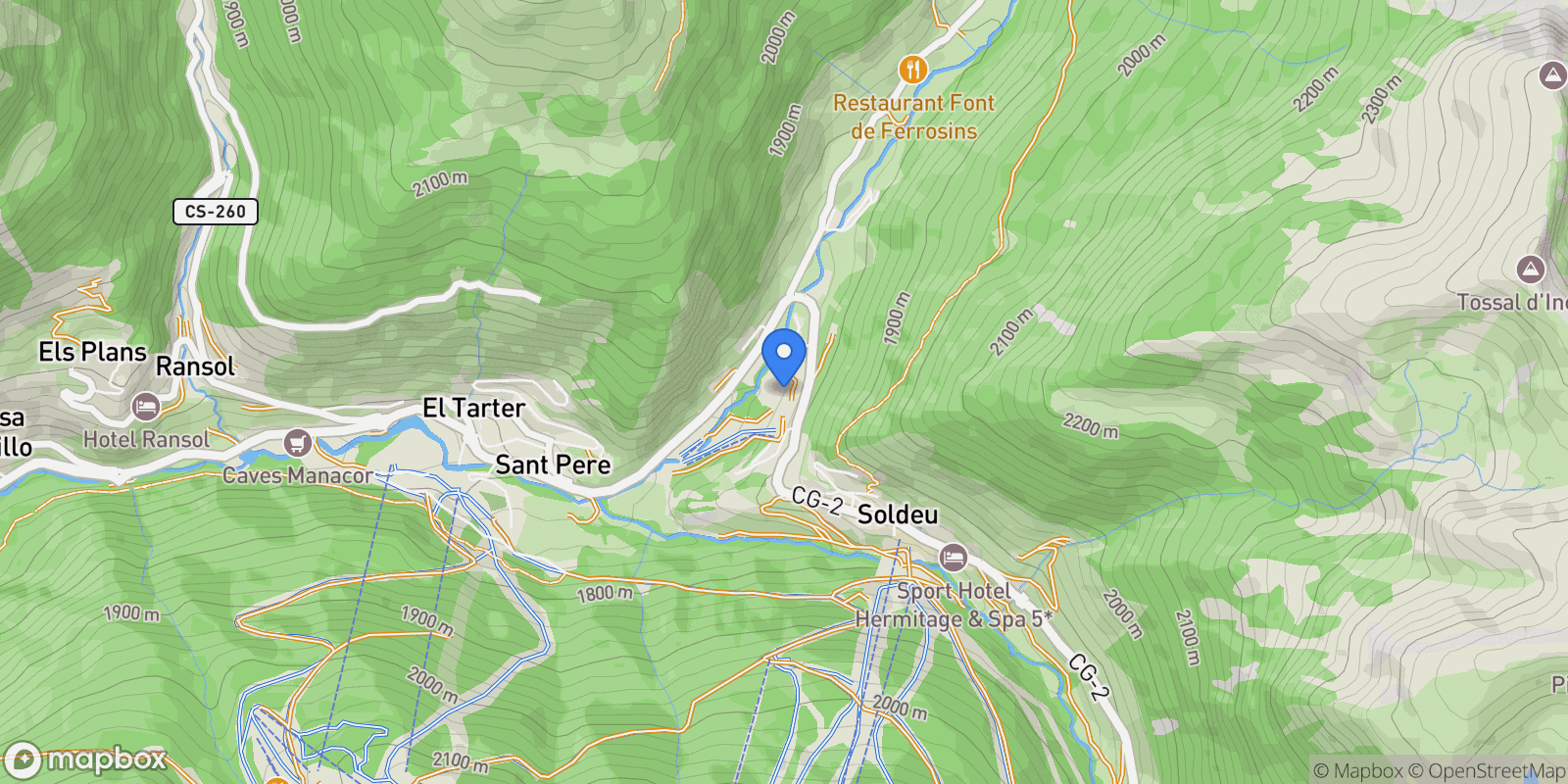 Map showing Carrer Roc de Sant Miquel, Incles, Incles, Canillo, Andorra.