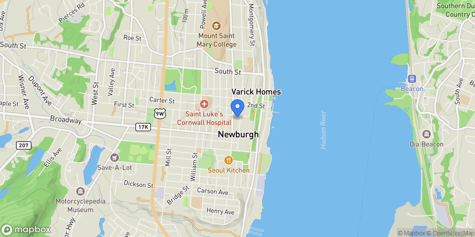 Map showing 73-85 Grand Street, Newburgh, New York, United States.