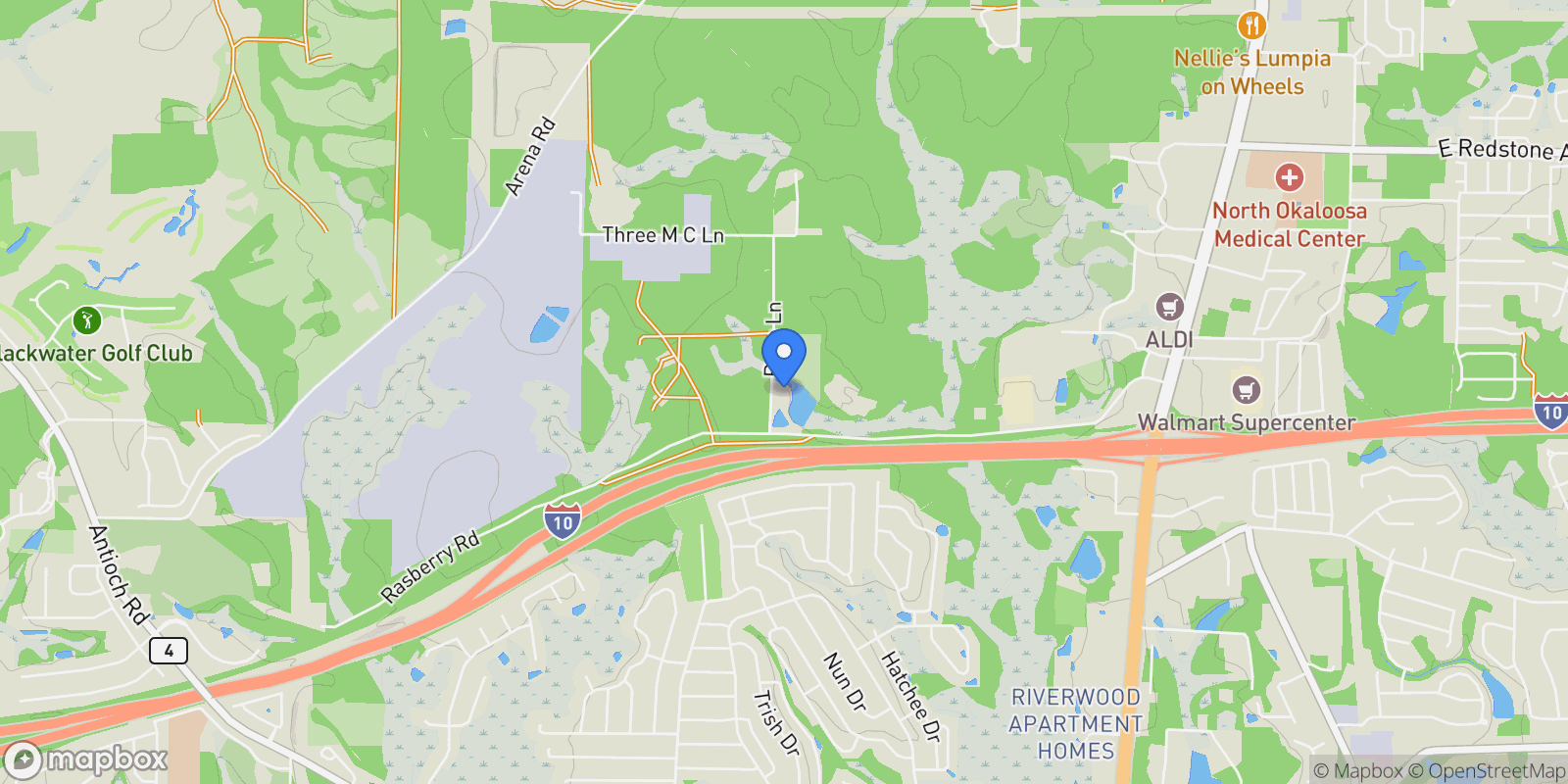 Map showing 4869 Retta Lane, Crestview, FL 32536, Crestview, Florida, United States.