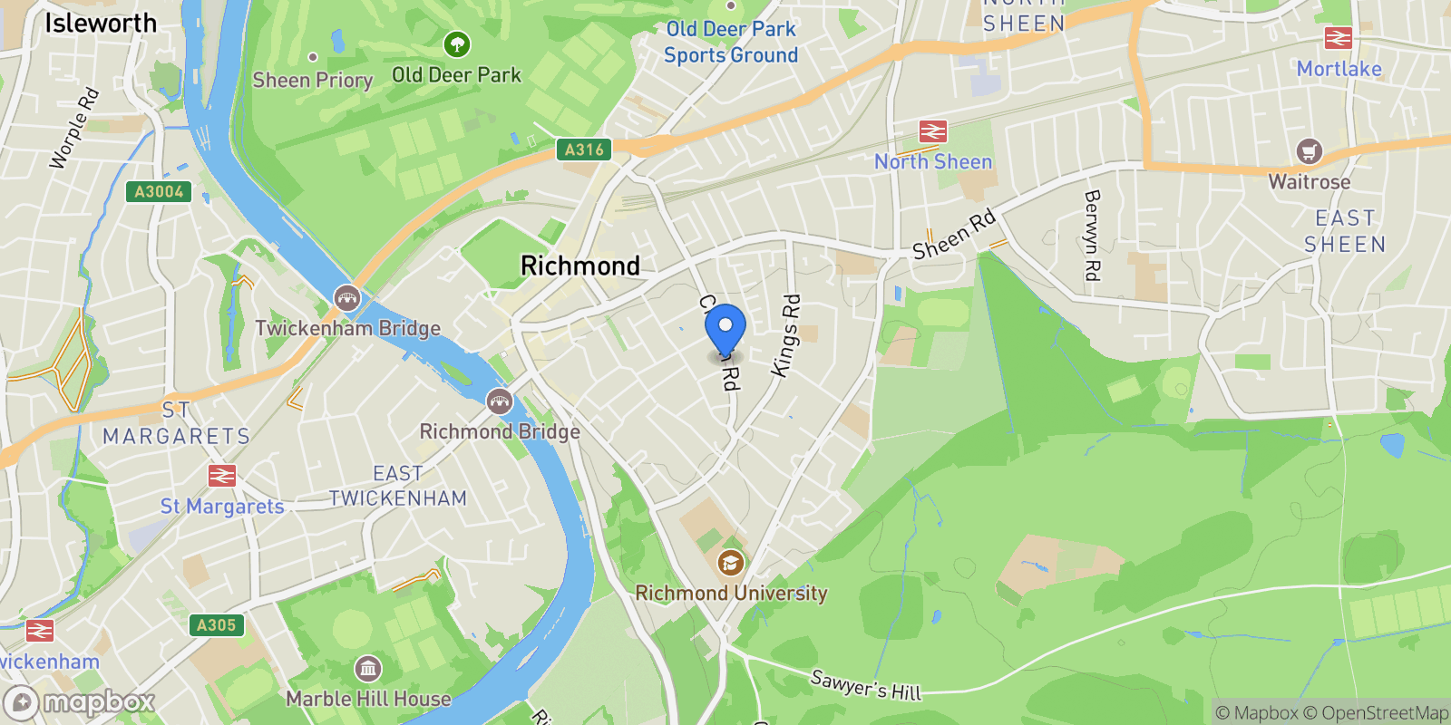 Map showing Halford Road, Richmond, TW10, Richmond, England, United Kingdom.