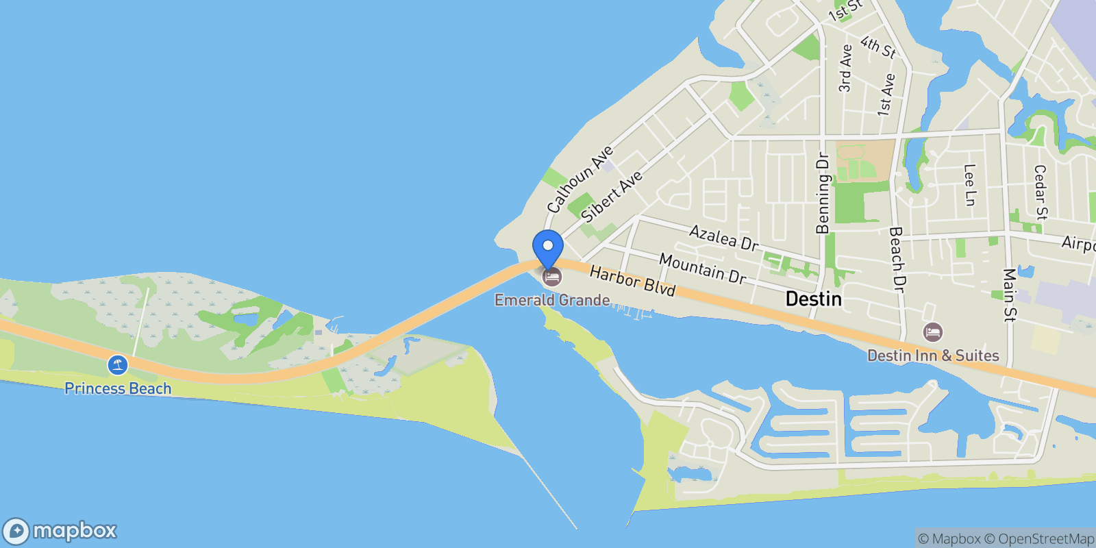 Map showing 10 Harbor Boulevard #W325, Destin, FL 32541, Destin, Florida, United States.