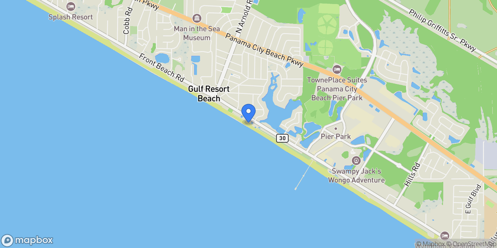 Map showing 16819 Front Beach Road #1917, Panama City Beach, FL 32413, Rosemary Beach, Florida, United States.