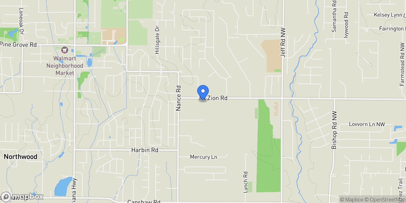 Map showing 436 Mount Zion Road , Madison, AL 35757, Madison, Alabama, United States.
