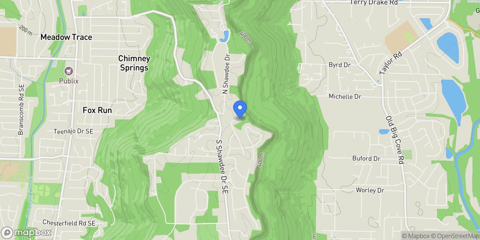 Map showing 1 Sylvias Way , Huntsville, AL 35803, Redstone Arsenal, Alabama, United States.