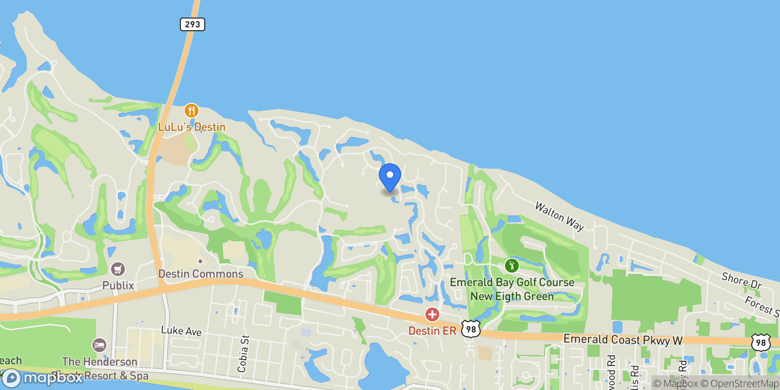 Map showing 257 Moonlit Way, Destin, Florida, United States.