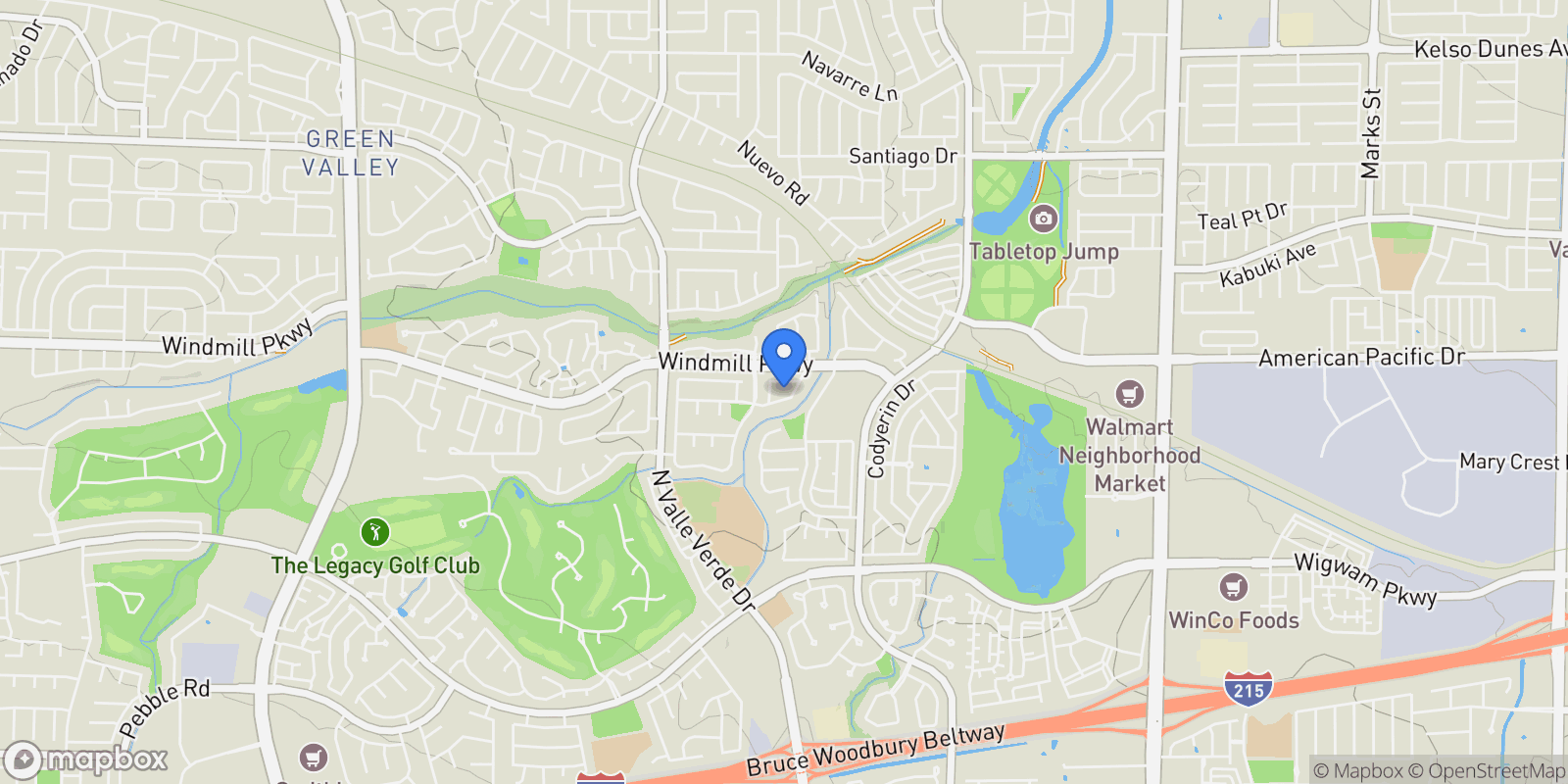 Map showing 1864 Woodhaven Drive, Henderson, NV 89074, Henderson, Nevada, United States.