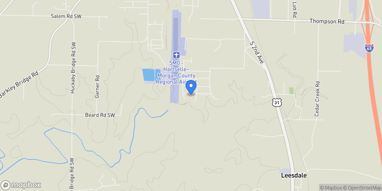 Map showing 404 Ferncrest Street SW , Hartselle, AL 35640, Hartselle, Alabama, United States.