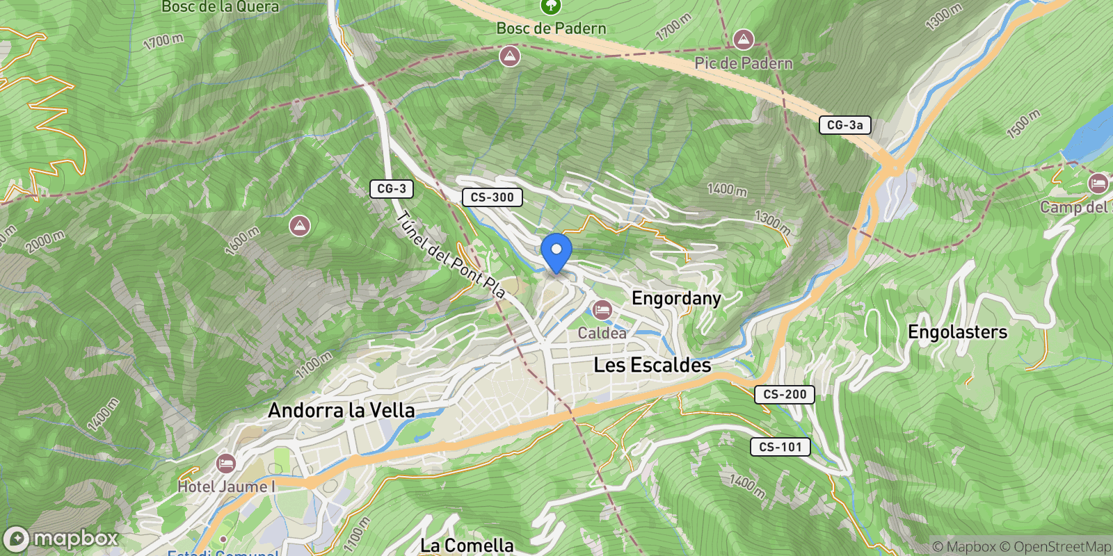 Map showing Carrer del Falgueró, Escaldes, Escaldes, Escaldes-Engordany, Escaldes-Engordany, Andorra.
