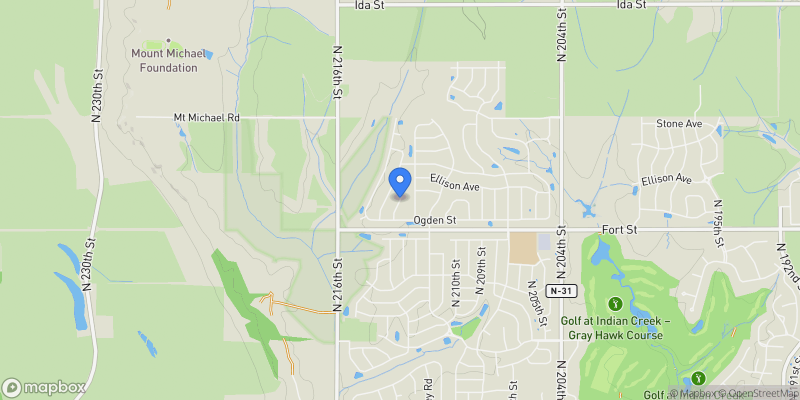 Map showing 5430 N 212 Avenue, Elkhorn, NE 68022, Omaha, Nebraska, United States.