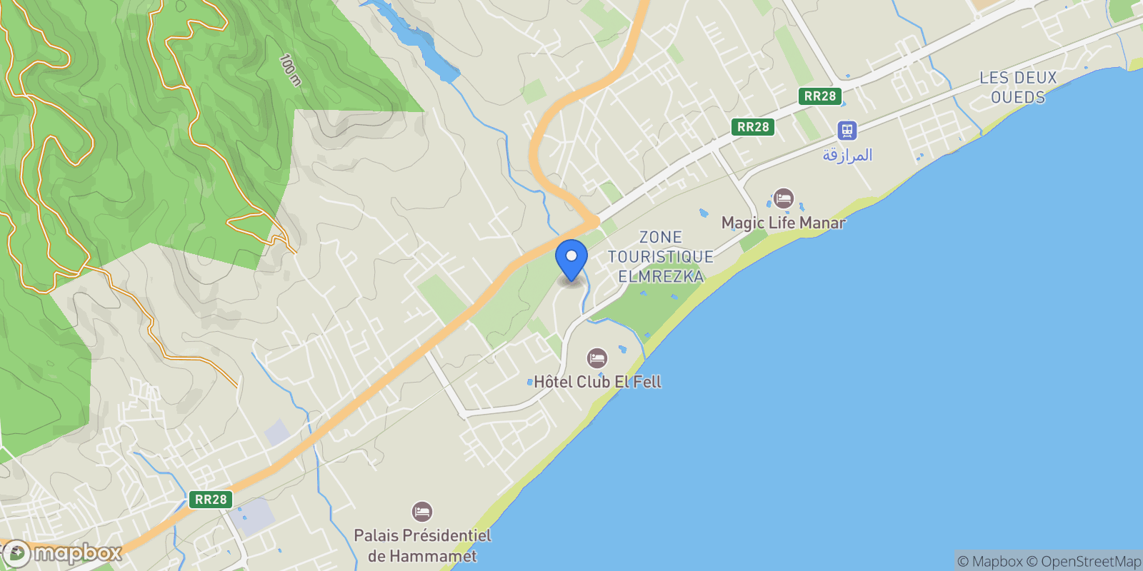 Map showing Mrezga, Nabeul, Tunisia.