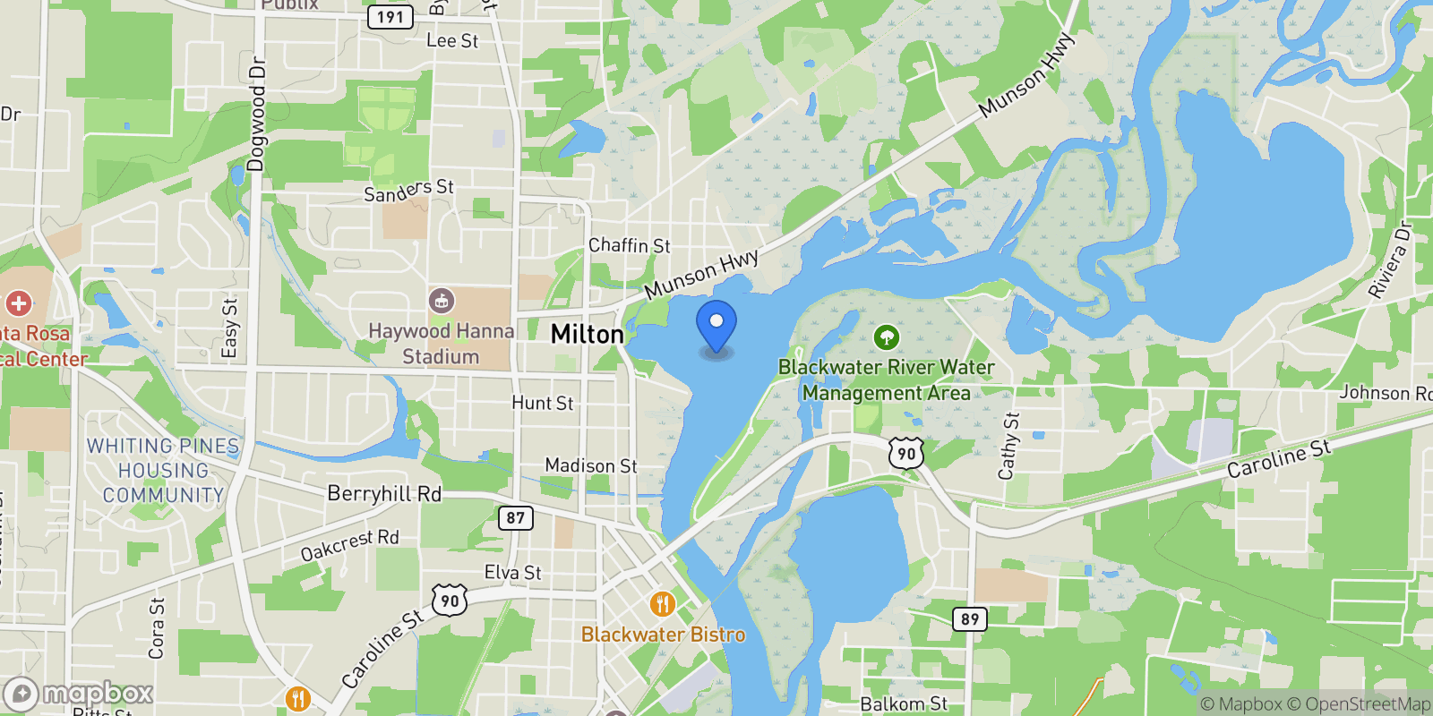 Map showing 0000000 Broad St, Milton, FL 32570, Milton, Florida, United States.