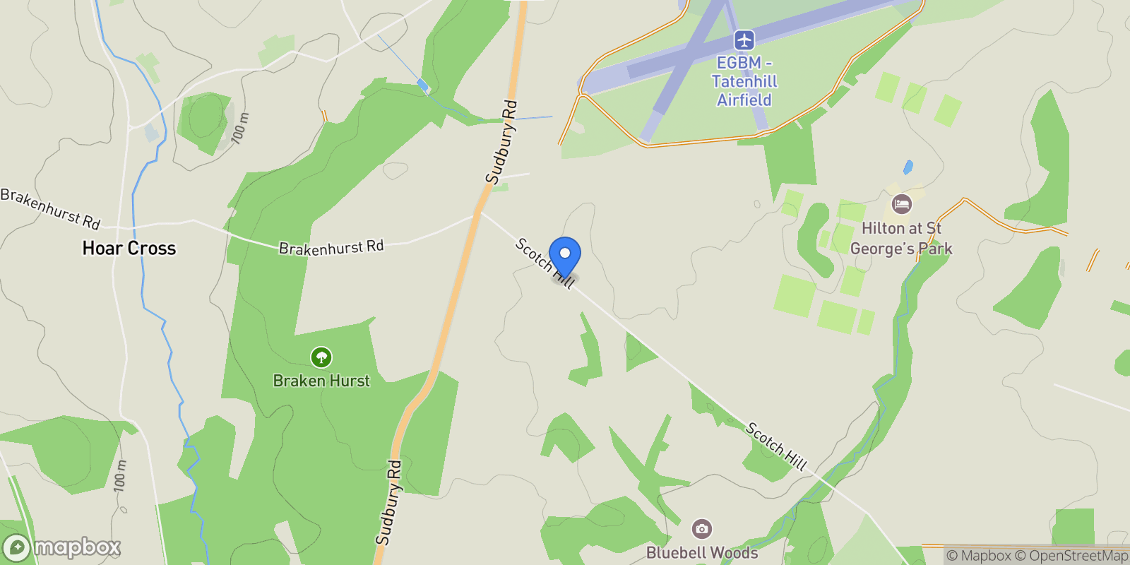 Map showing Newchurch, Hoar Cross, Burton-on-Trent, Staffordshire, Hoar Cross, England, United Kingdom.