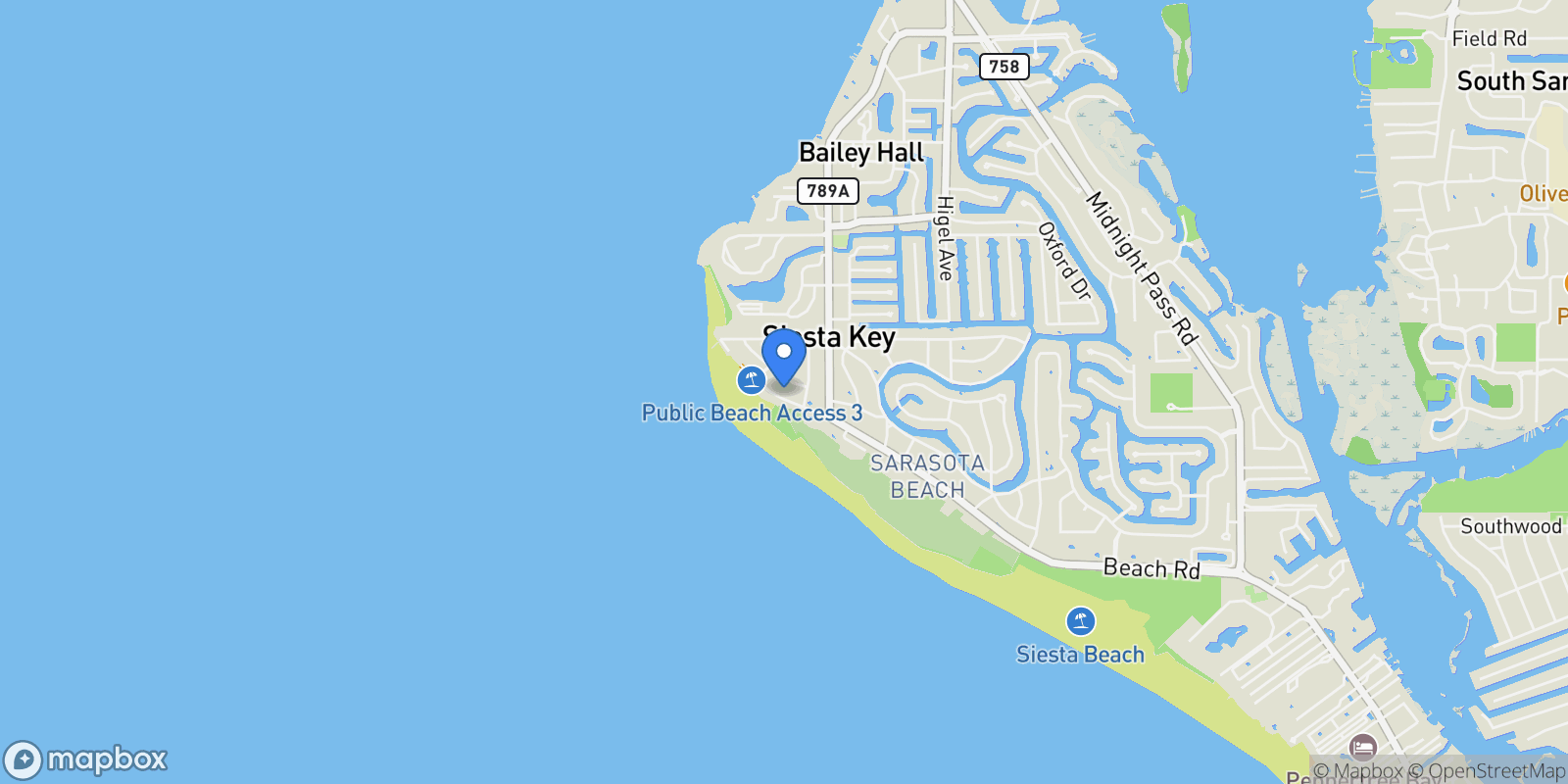 Map showing 127 Elbow Beach Road, Alys Beach, FL 32461, Siesta Key, Florida, United States.