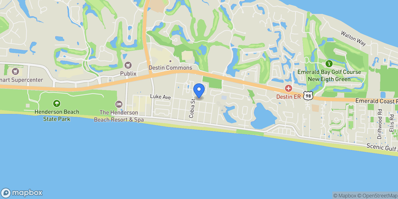 Map showing 4555 Luke Avenue, Destin, FL 32541, Destin, Florida, United States.