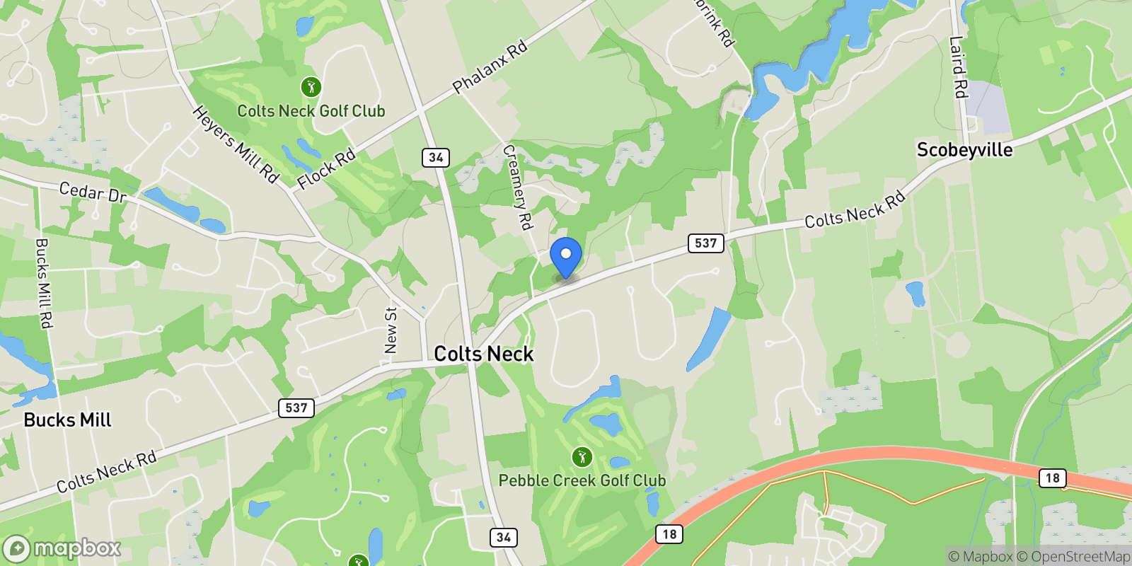Map showing 233-237 Route 537, Colts Neck, NJ 07722, 07722, New Jersey, United States.