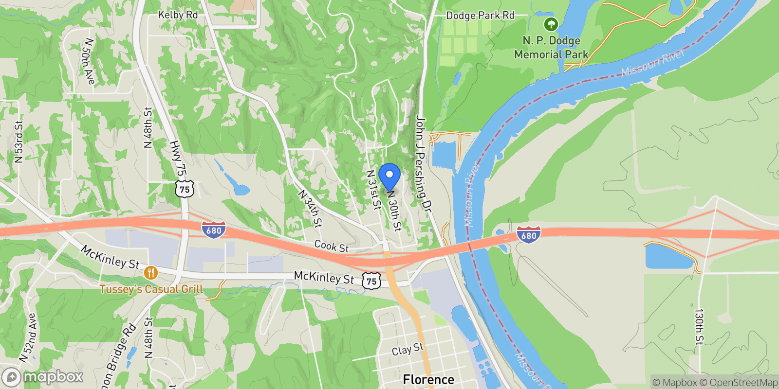 Map showing 9674 N 30 Street, Omaha, NE 68112, Omaha, Nebraska, United States.