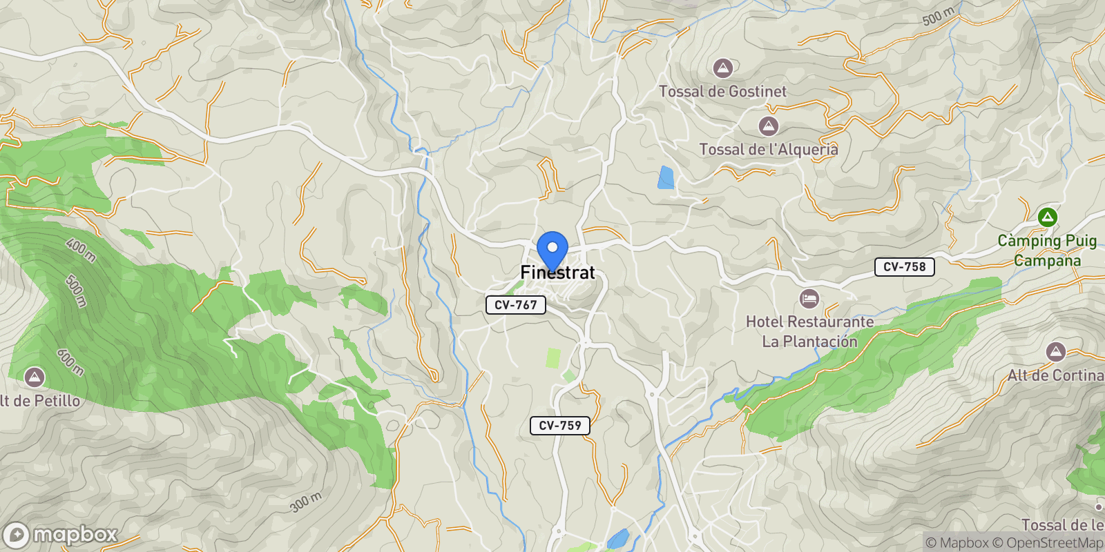 Map showing 03509 Finestrat, Alicante, Spain, Finestrat, Valencian Community, Spain.
