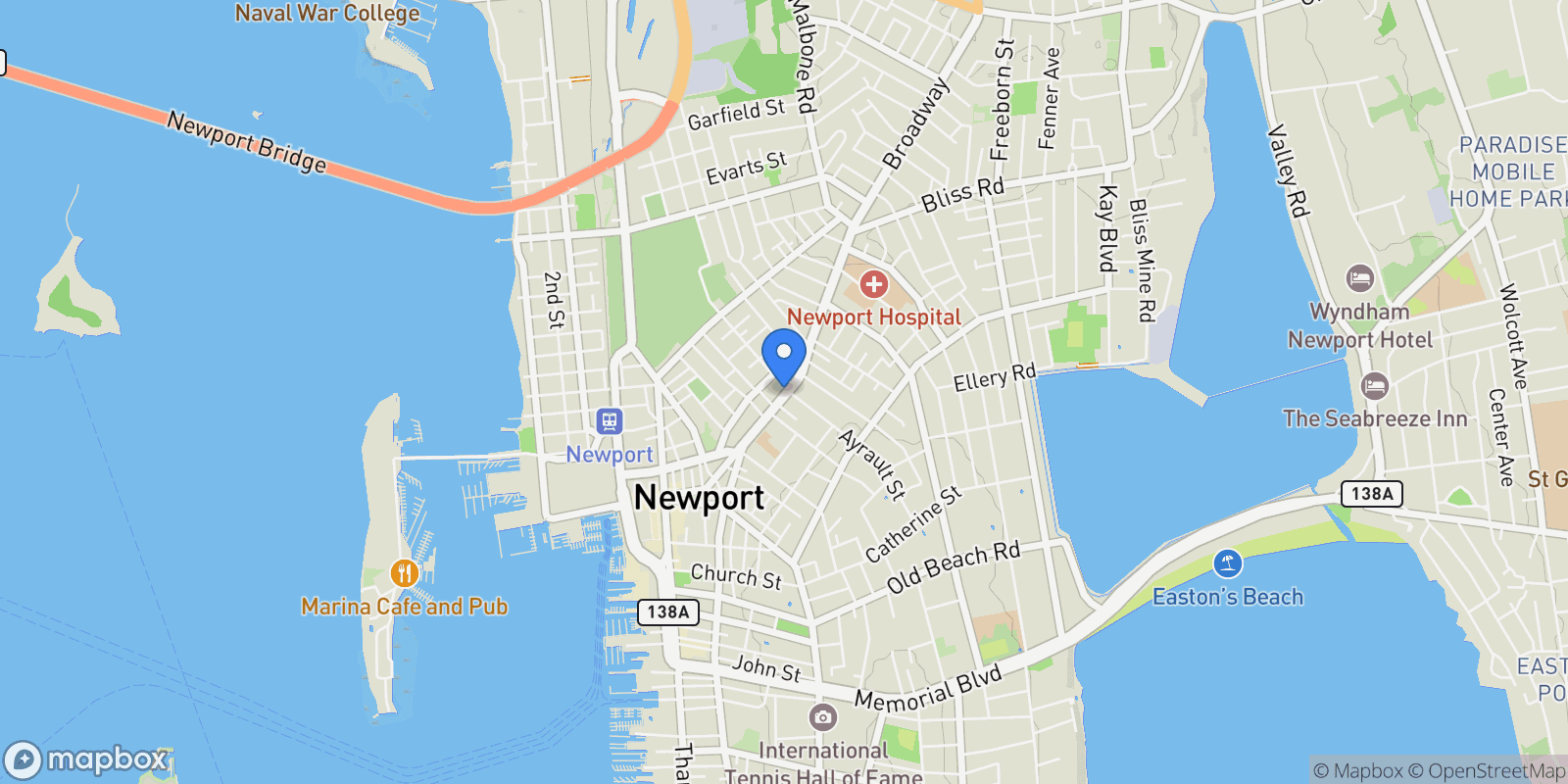 Map showing 31 Coddington Landing #24, Newport, RI 02840, Newport, Rhode Island, United States.